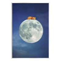 Stupell Industries pentru dormit noapte cer Lună artă grafică artă Neîncadrată imprimare artă de perete, Design de Carrie Ann Grippo-Pike