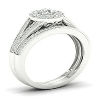 1 2CT TDW diamant s Argint Sterling Halo set de mireasă