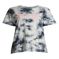 Gri de Grayson sociale femei AC DC Tie Dye maneca scurta grafic T-Shirt