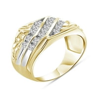 1. Carat T. W. diamant alb 10k Aur Galben bărbați inel
