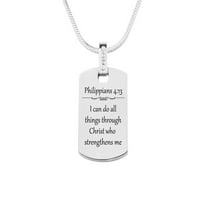 Etichetă Scriptură colier cu zirconiu Cubic-Filipeni 4:13
