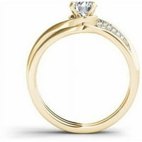 Carat T. W. diamant clasic 14kt aur galben inel de logodna Set
