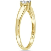 Carat T. W. Printesa Cut diamant Solitaire inel de logodna din Aur Galben 10kt