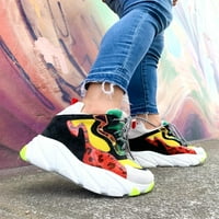 Anthony Wang Lime-dantelă până moda Sneaker pană în Multicolor