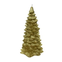 Timp De Vacanță Figurativ Pom De Crăciun Lumânare, Aur Metalic, Unscented