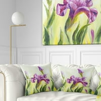 Designart Dancing Irises - pernă de aruncare florală-16x16