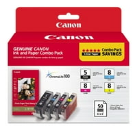 Canon PGI-5 CLI-combinație de cerneală neagră, Cyan, Magenta și galbenă cu hârtie foto