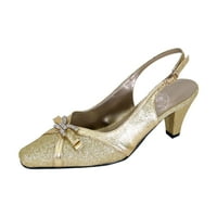 Hanna femei lățime largă a subliniat Toe Slingback rochie pantofi de aur 7.5