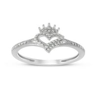 Imperial 1 8CT TDW diamant coroana inima inel în aur alb 10k