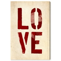 Wynwood Studio tipografie și citate Wall Art Canvas printuri' patru litere ' Dragoste Citate și zicători-roșu, alb
