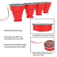 Wakeman Outdoors cupe de Camping pliabile-fără BPA, aprobate de FDA cupe reutilizabile Oz pentru Camping și pescuit