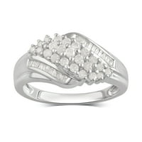 Arista Carat T. W diamant inel de aniversare de moda din argint Sterling