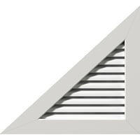 Ekena Millwork 36 W 21 h triunghi dreptunghiular Gable Vent-partea stângă Pitch funcțional, PVC Gable Vent cu 1 4 plat Trim Cadru