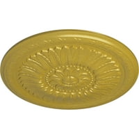Ekena Millwork 24OD 5 8p medalion de tavan templu, aur bogat Pictat manual