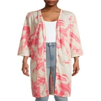 Top Kimono cu mânecă de rufe din New York, față deschisă, pentru femei