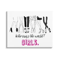 Stupell Industries Girls Run the world Glam Graphic Art Gallery Wrapped Canvas Print Wall Art, Design de Alison Petrie