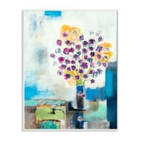 Stupell Industries Rose flori Still Life culoare abstractă Patchwork Design De Third și Wall