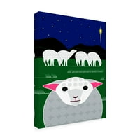 Marcă comercială Fine Art 'vertical Christmas Sheep' Canvas Art De Marie Sansone
