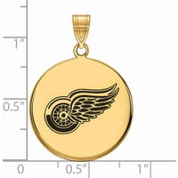 LogoArt NHL Detroit Red Wings Karat argint placat cu aur Pandantiv mare Emailat