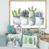 Designart 'plante suculente și Cactus Casa I' fermă înrămate panza perete Art Print