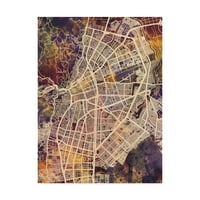 Marcă comercială Artă Plastică 'Cali Colombia City Map II' artă pe pânză de Michael Tompsett