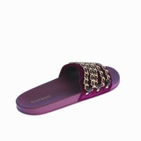 Bambus confortabil-catifea Slide sandală în violet