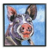 Stupell Industries complicate porc porc pictura Bold contemporane accidente vasculare cerebrale pictura negru înrămate arta imprimare arta de perete, Design de Jennifer Redstreake