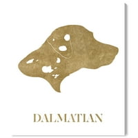Wynwood Studio animale Wall Art Canvas printuri 'Dalmatian' câini și cățeluși-Aur, Alb