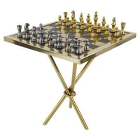 DecMode 22 25 Set De Jocuri De Șah Din Aluminiu Auriu, 1 Piesă