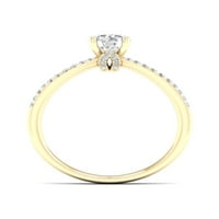 Imperial 14k aur galben 1ct TDW diamant inel de logodna clasic