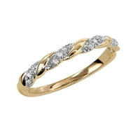 Suvenir diamant-Accent Twist 10kt bandă de nuntă din Aur Galben