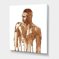 Designart 'Portret de Bărbat African frumos pe alb II' modern Canvas Wall Art Print